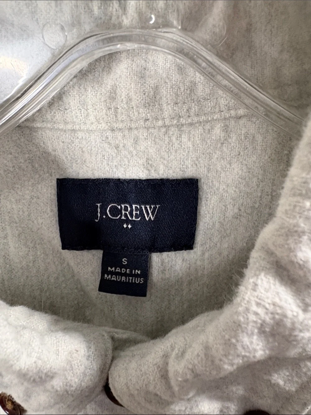 J. Crew Cream Button-Down Shirt with Brown Elbow Patches S